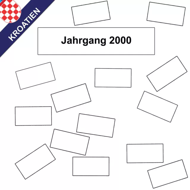 30 x Beschriftung für Briefmarkenalbum Kroatien Jahrgang 2000 komplett