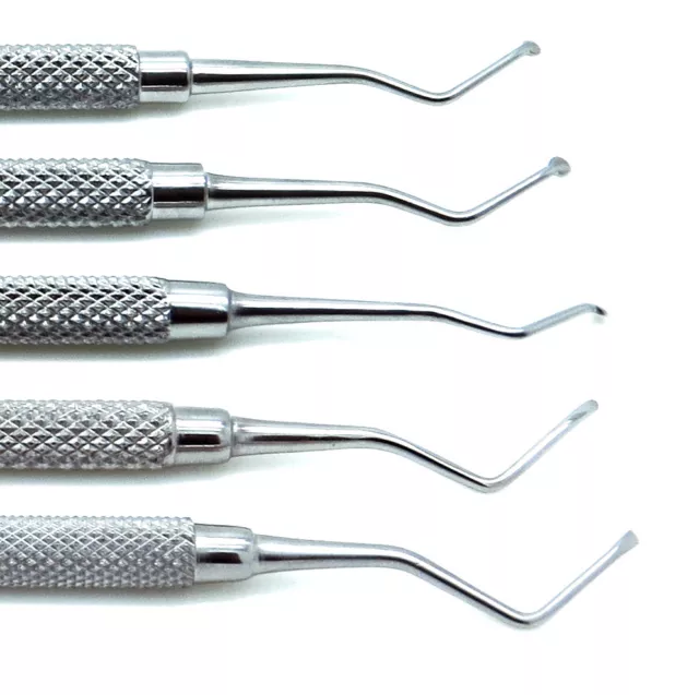 5 pièces extrémités de cuillère pelle dentaire pro 1,2 mm, 1,4 mm, 1,8 mm, 2 mm, 2,5 mm instrument 3