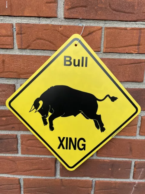 Bull Crossing Sign: 'Bull XING'. NEW!! KC creations Farm Animals