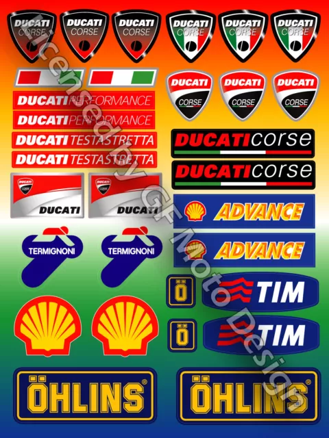 DUCATI CORSE decal set stickers Panigale Multistrada Monster 848 1199 adesivi 31