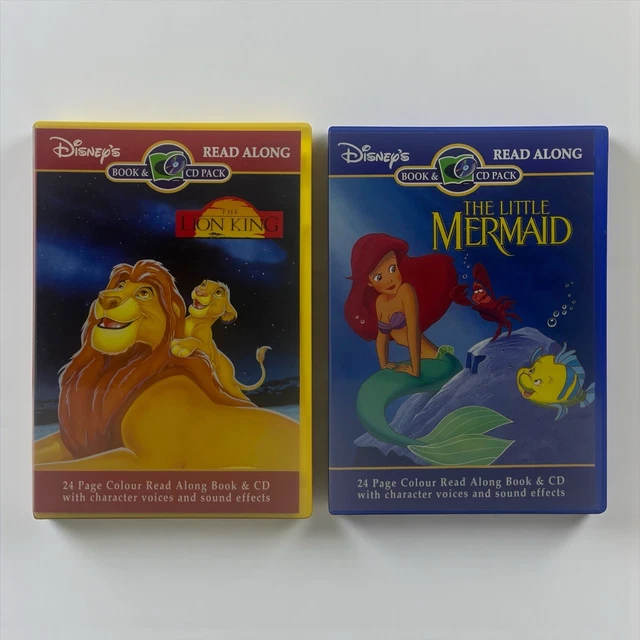 DISNEY'S READ ALONG 2x Book & CD Bundle [The Lion King + The Little ...