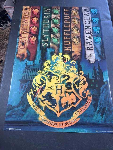 HARRY POTTER HOUSE Flags Poster 24x36 Hogwarts Crest Gryffindor ...