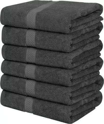 6 Pack Premium Large Hand Towels 600 GSM Cotton 16 x 28 Inches