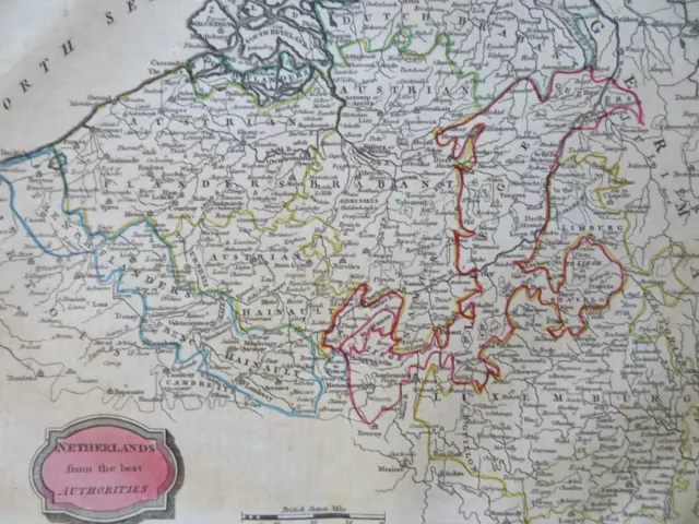 Belgium & Luxembourg Brabant Hainault Brussels Bruges 1806 Barlow map