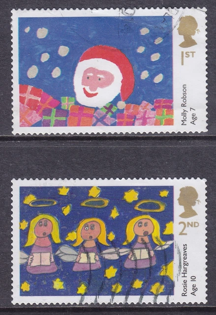 2013 GB Children's Christmas SG 3550-3551 Die Cut Used Stamps OFF PAPER