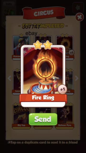 Card Coin Master Firering Rare Card From Circus Set Fire Ring