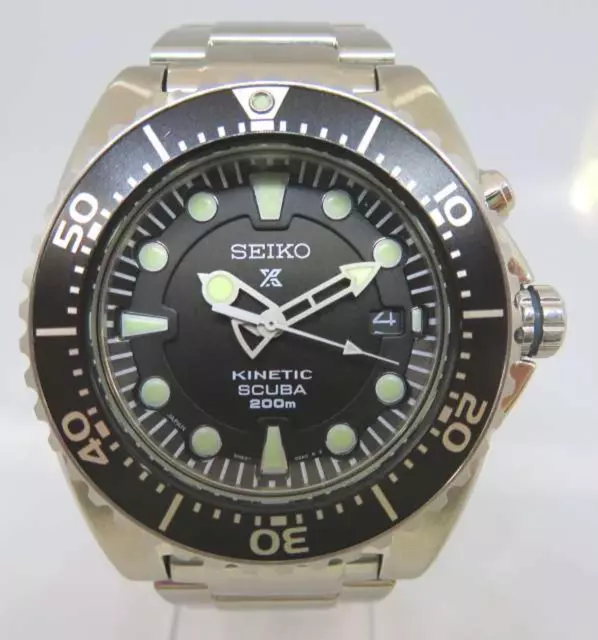 Seiko Prospex 5M62-0BL0 Stainless Steel Air Divers 200m Date Kinetic Mens Watch