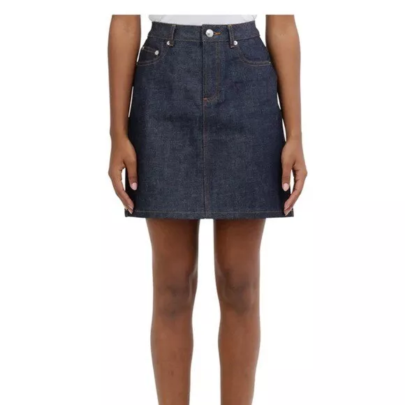 A.p.c. Jupe  High Standard Denim Stretch Skirt - Iai-Indigo