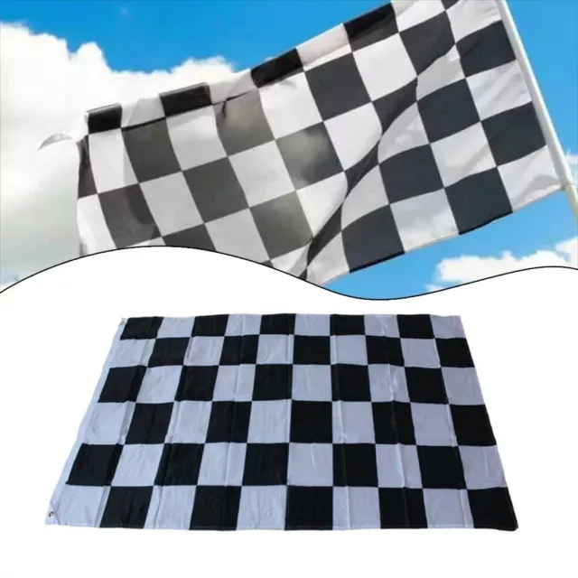 Classic Black and White Checkered Flag 3x5FT Easy to Hang on Flagpoles or Walls