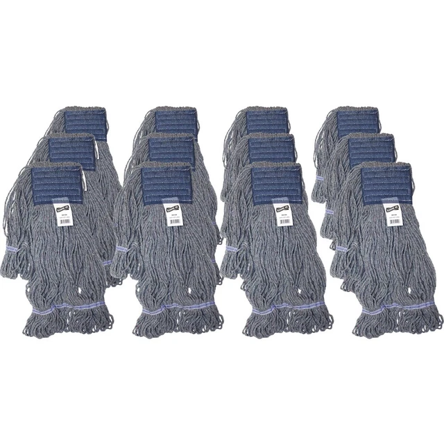 Genuine Joe 5" Headband Earth Mop Refill - Polyester Fiber - 12 / Carton Genuine