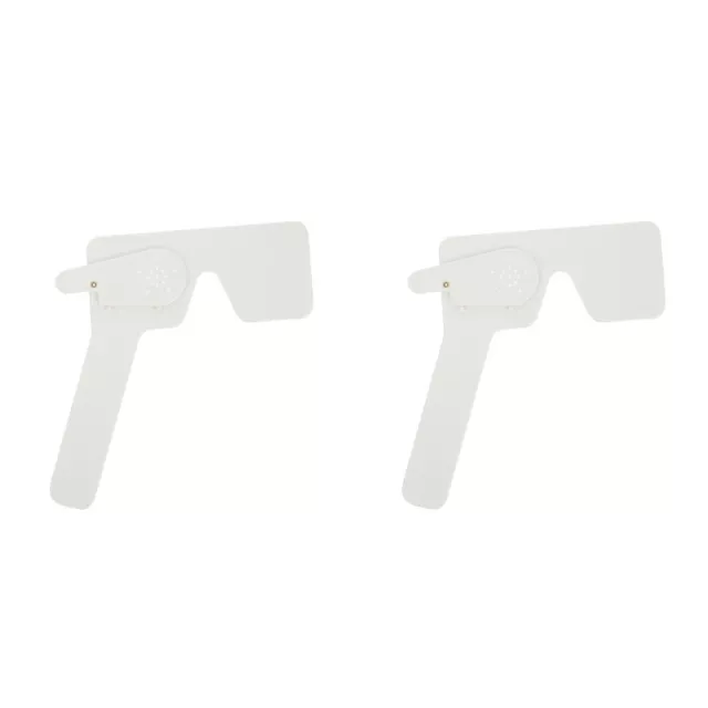 2 Pcs White Plastic Blindfold Eye Occluder for Exam Black Glasses