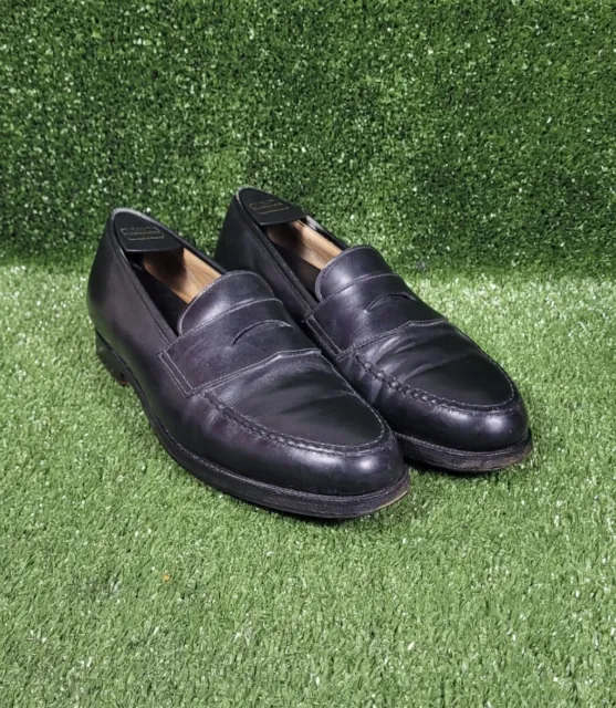 Brooks Brothers Peal & Co Black Leather Penny Loafers Made In England Mens 10.5