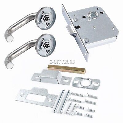 Privacy Door Security Entry Lever Mortise Stainless Steel Handle Lock Full Set