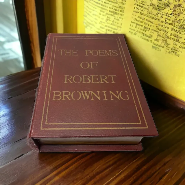 Faux Book Hidden Storage Box Faux Leather Over Wood Poems Of Robert Browning