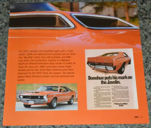 ★★1970 Amc Amx Javelin Picture Feature Print Photo 70 390 Engine★★6