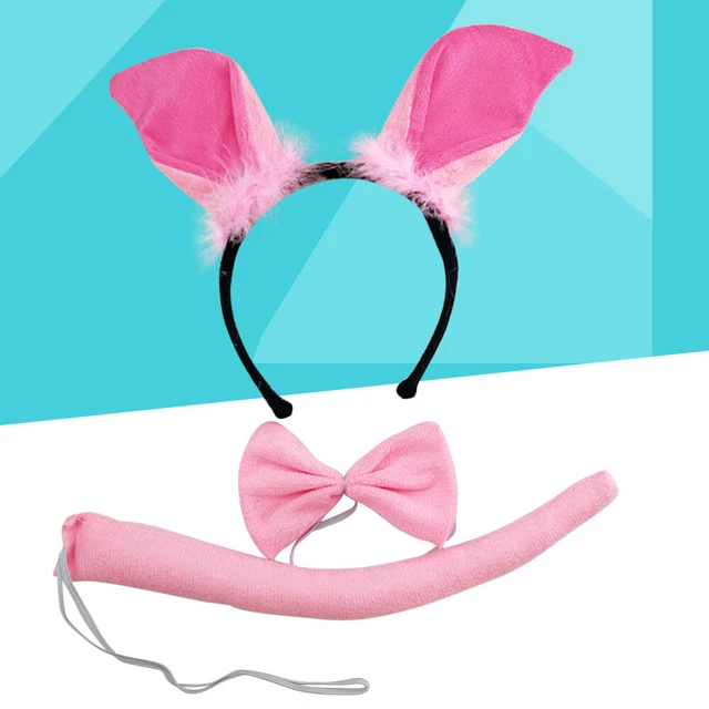 Costume cartone animato 3 pezzi fascia per bambini fasciatoio fiocco cravatta set coda oggetti di scena per prestazioni