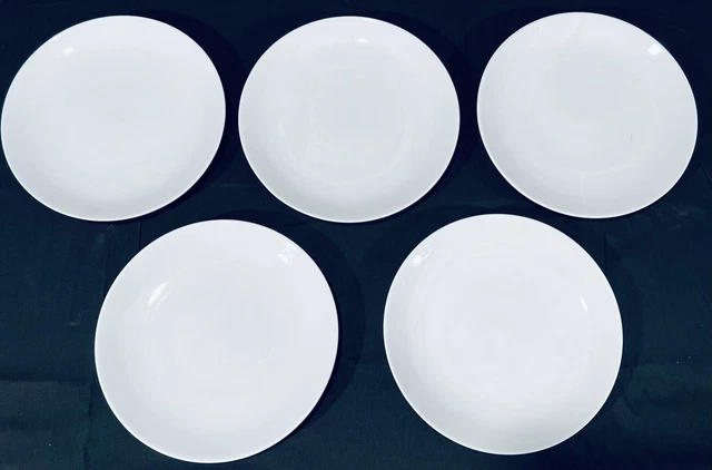 Pier 1   --  New Essentials  --   8.5” Coupe,   White Salad Plates   --  5