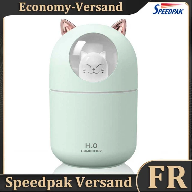 Air Humidifier Spray Cute Cat Small LED Light Mute Air Purifier (Green USB) Hot