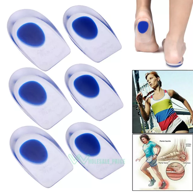 3Pairs Silicone Gel feet Cushion Foot Heel Cup Elastic Care Half Insole Shoe Pad