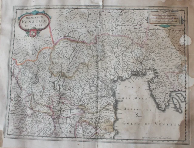 Henricus Hondius Dominium Venetum In Italia 57 X 43 Cm Mappa  Atlas Novus 1639