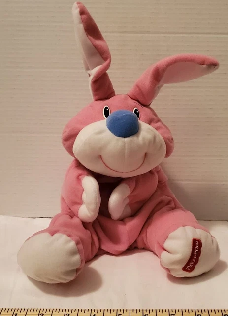 Vintage 1999 Fisher Price Rumple Bunny Rabbit Pink Blue Nose Plush Stuffed