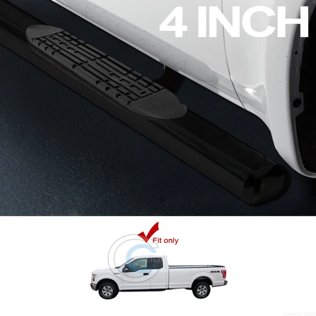 Fits 15-22 F150/17+ F250 Super/Extended 4" Oval Black Side Step Nerf Bars Boards