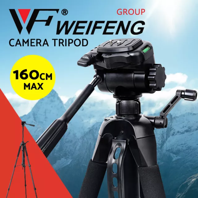 Weifeng Professional Camera Tripod Stand Mount DSLR Travel 62-160cm Black