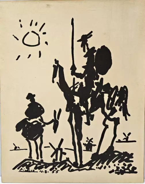 Mid-Century Pablo Picasso Plate Signed Print of Don Quixote READ DESCRIPTION Mid-Century Pablo Picasso Plate Signed Print of Don Quixote READ DESCRIPTION