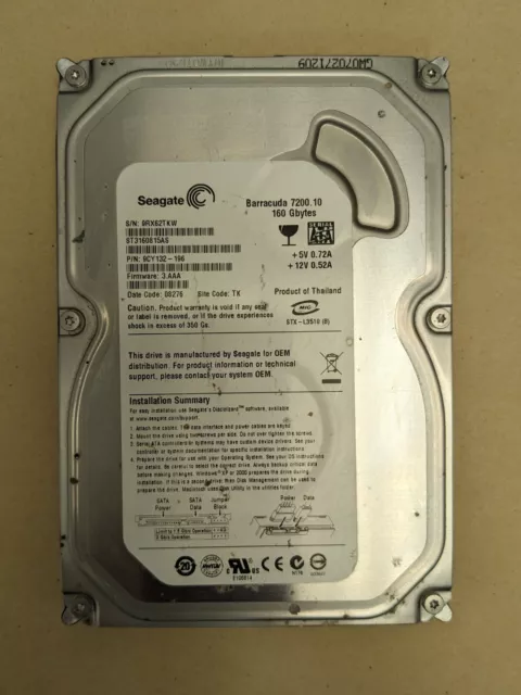 Seagate Barracuda 160GB 3.5" Hard Drive - ST3160815AS