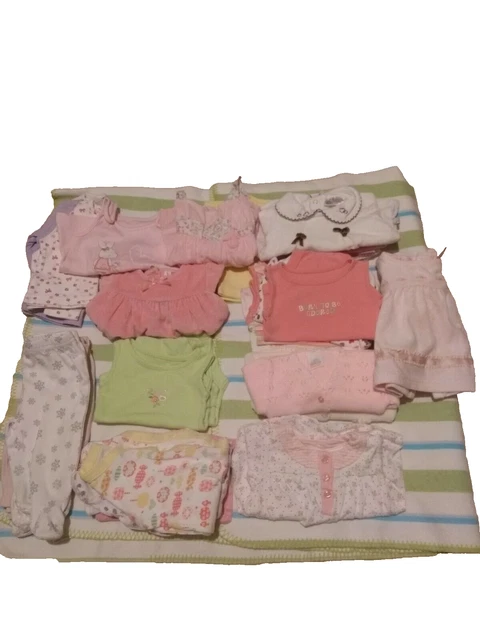Small baby girl clothes bundle of 32 items (various sizes from new born )