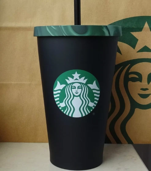 STARBUCKS TUMBLER THERMAL Mug Cold to Go Marble Black with Logo 16oz NEW  17.21 - PicClick UK
