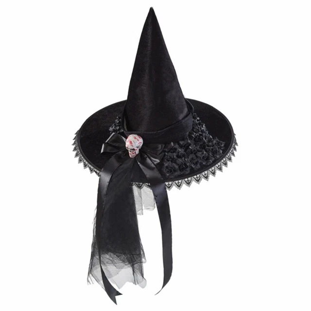 IVEMOULODEC Halloween Witch Hat For Women Men, 3D Skull Hand Wizard Hat Pointed Cap Cosplay Costume Accessories