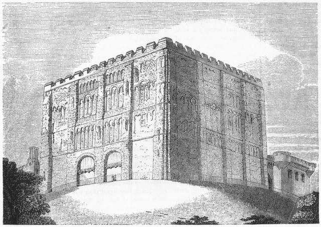 NORFOLK. SW Norwich castle 1845 old antique vintage print picture
