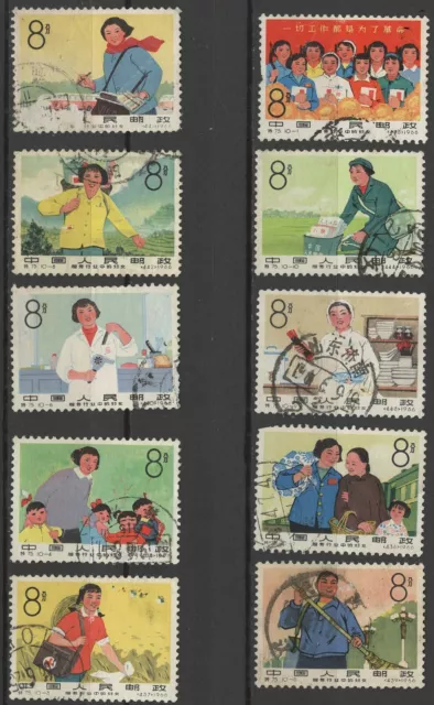 CHINA PRC 1966 Sc#907-16 S75 Service Trade Women Set of 10 stamps, used