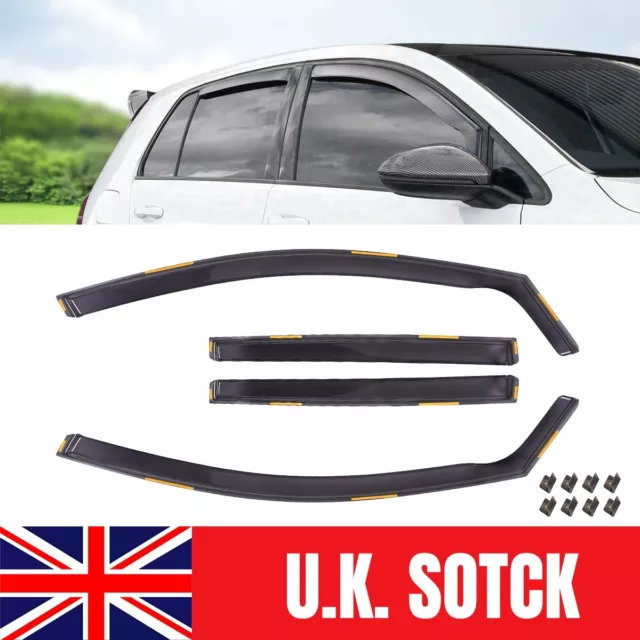 For VW Golf MK7 VII 5door Hatchback 2013-2020 Wind Deflectors 4pcs Tinted Black