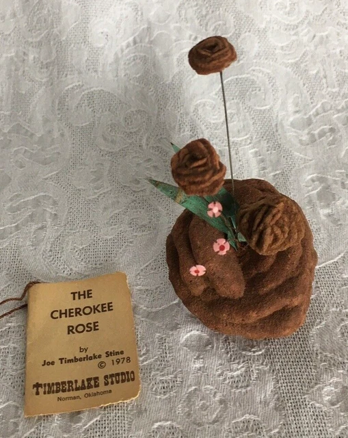 Cherokee Rose Rock Sculpture Joe Timberlake Studio Oklahoma Vintage Barite