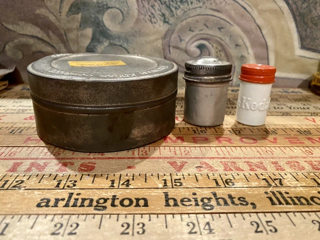 Vintage EASTMAN KODAK COMPANY Metal Film Tin Canister + 2 Other Smaller Tins