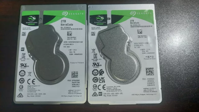 2x Seagate Barracuda 2TB Hard Drive 2.5 Inch