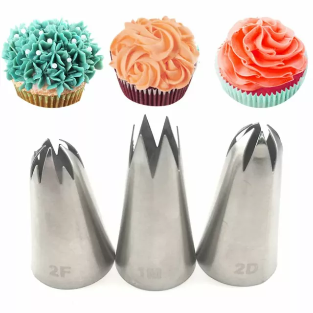 3pc Large Size Icing Piping Nozzles Tips Pastry Cake Sugarcraft Decor Tools UK