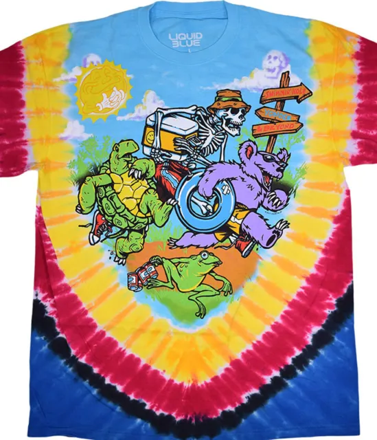 Grateful TUBIN'-BEAR-TERRAPIN-SKELETON-2 SIDED TIE DYE T-SHIRT S-M-L-XL-2X Phish