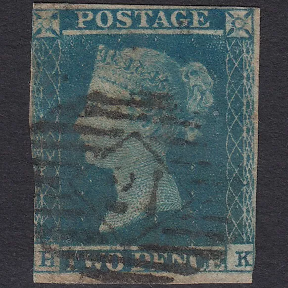 A4_24 GB QV 1841 2d BLUE PLATE 4 SG14-E1(2) HK GU LONDON IS 21