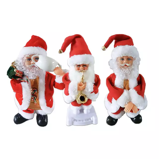 Noël électrique vintage Saxophone Danse Musique Père Noël Noël Décor Cadeau  Pour Enfants