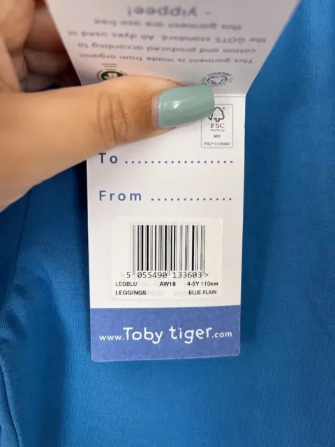 Toby Tiger 4-5 Years Blue Leggings New with Tags 2