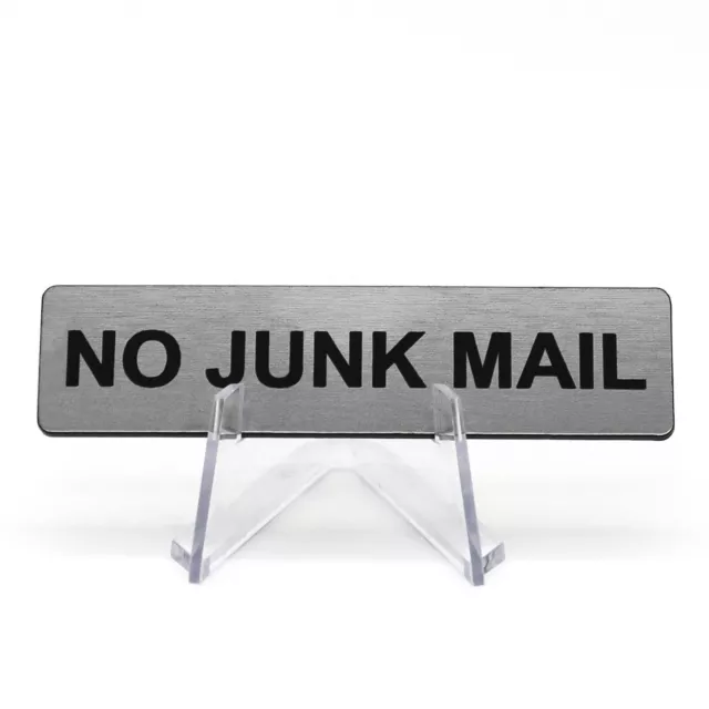 No Junk Mail Door Sign Engraved Plaque Letterbox Sign Self Adhesive Tape
