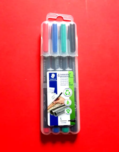 Staedtler Feinschreiber Universalstift Lumocolor S Permanent, Box mit 4 Farben