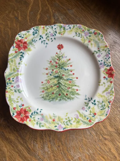 Platos de ensalada The Pioneer Woman Holiday Cheer rojo floral 8 3/8"" raros 4 piezas nuevos en caja