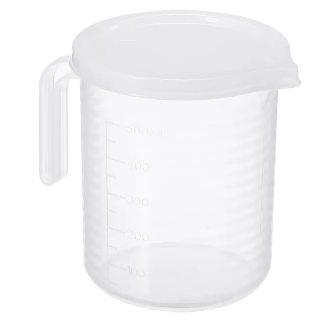 Graduated Bécher, 500ml Tasse Double Face Poignée Couvercle pour Cuisine Maison