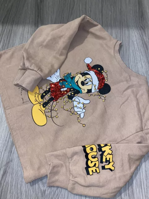 Girls Next Minnie Mouse Christmas Sweatshirt Jumper Size Age 5 Years