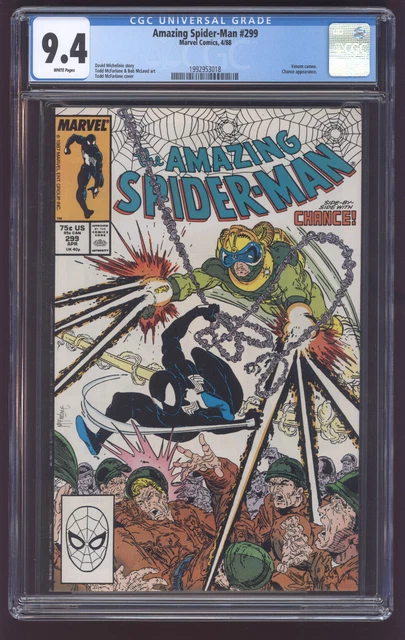 Amazing Spider-Man #299 CGC 9.4 Todd McFarlane cover 1st Venom Cameo 1988