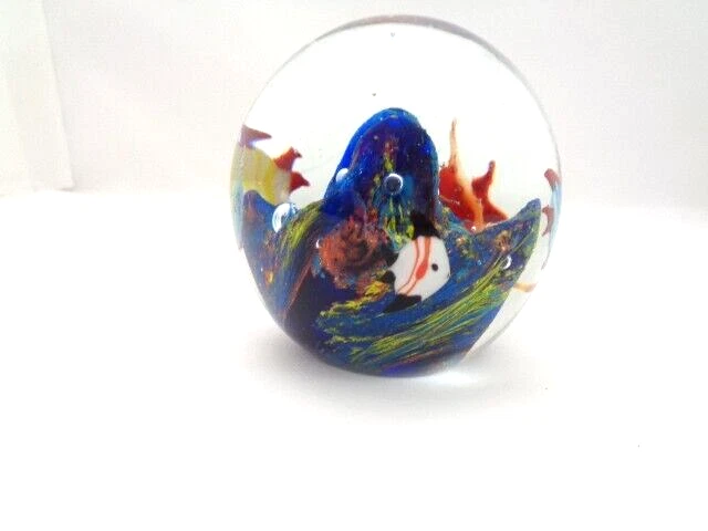 Globo de vidrio de cristales de la Quinta Avenida 3 1/2"" x 3 1/2"" peces bajo el mar decoración del hogar